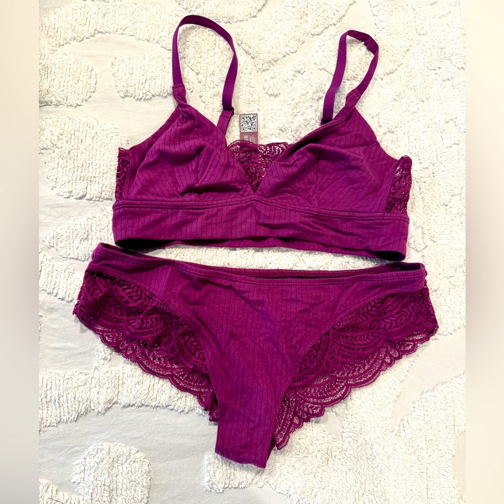 Adore Me bralet panty set size large